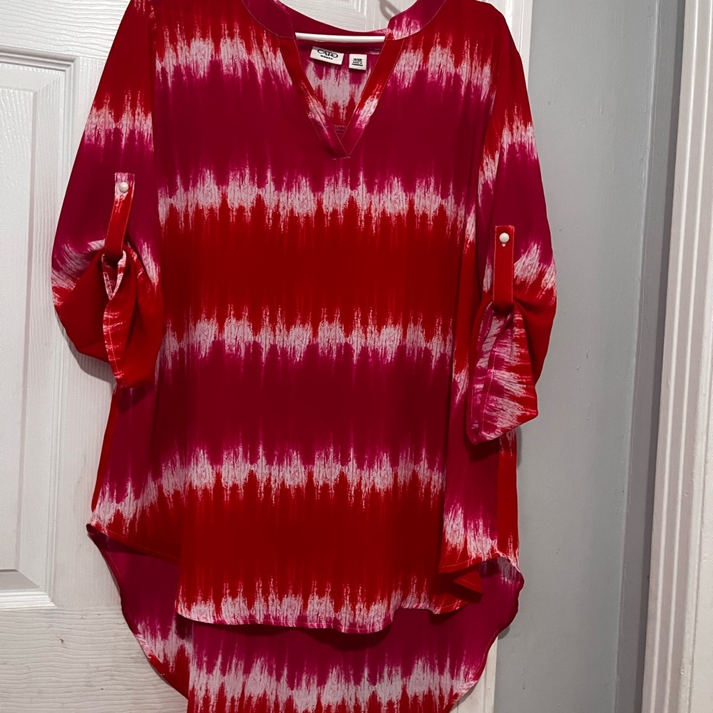 Cato Vibrant Pink and White Top